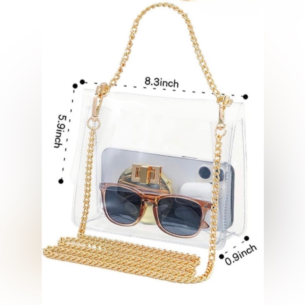 Clear Crossbody Gold Chain Purse